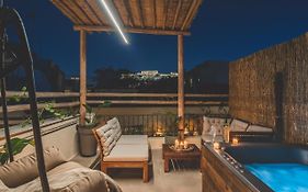 Luxury Apartment With Acropolis View Terrace And Jacuzzi - Living Stone Moonstone